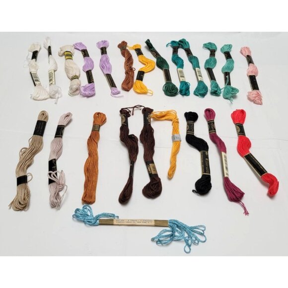 Lot of 23 Embroidery Floss Skeins DMC Star Rayon Assorted Colors New Used - Picture 2 of 6